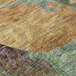 Homeroots 2' Abstract Washable Indoor Outdoor Runner Rug – Stylish Artistry For Your Living Space And More! Beige Polyester 563008