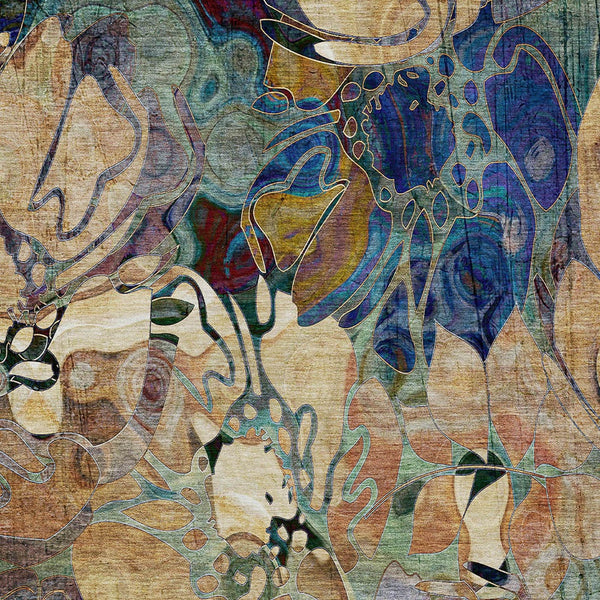 Homeroots 5' X 8' Beige And Blue Abstract Washable Indoor Outdoor Area Rug Beige Polyester 563011