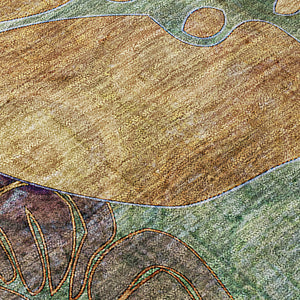 Homeroots 5' X 8' Beige And Blue Abstract Washable Indoor Outdoor Area Rug Beige Polyester 563011