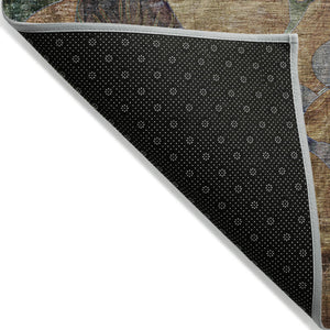 Homeroots 2' Abstract Washable Indoor Outdoor Runner Rug – Stylish Artistry For Your Living Space And More! 8' X 10' Polyester 563013