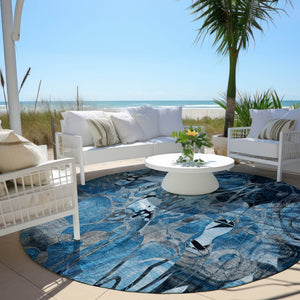 Homeroots 2' Abstract Washable Indoor Outdoor Runner Rug – Stylish Artistry For Your Living Space And More! 8' X 8' Polyester 563021