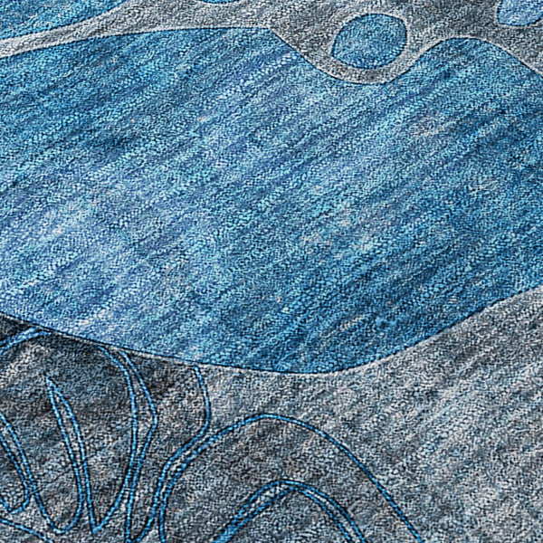 Homeroots 2' Abstract Washable Indoor Outdoor Runner Rug – Stylish Artistry For Your Living Space And More! 8' X 8' Polyester 563021