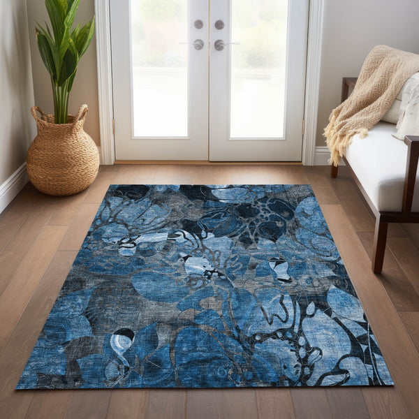 Homeroots 2' Abstract Washable Indoor Outdoor Runner Rug – Stylish Artistry For Your Living Space And More! 8' X 10' Polyester 563022