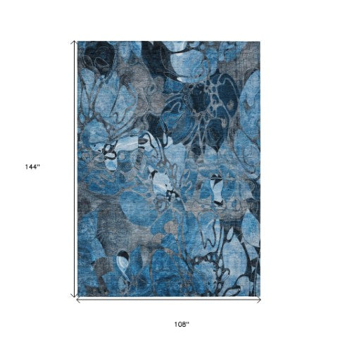 Homeroots 2' Abstract Washable Indoor Outdoor Runner Rug – Stylish Artistry For Your Living Space And More! 9' X 12' Polyester 563023