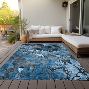 Homeroots 2' Abstract Washable Indoor Outdoor Runner Rug – Stylish Artistry For Your Living Space And More! 9' X 12' Polyester 563023
