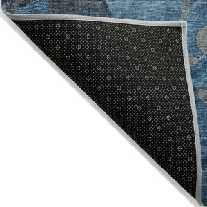 Abstract Washable Area Rug with Uv Protection for Indoor Outdoor Living Spaces