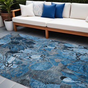 Homeroots 2' Abstract Washable Indoor Outdoor Runner Rug – Stylish Artistry For Your Living Space And More! 10' X 14' Polyester 563024