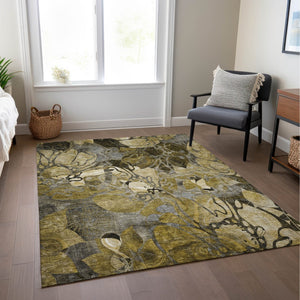 Homeroots 2' Abstract Washable Indoor Outdoor Runner Rug – Stylish Artistry For Your Living Space And More! 5' X 8' Polyester 563029