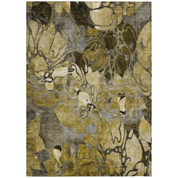Abstract Floral Indoor Outdoor Area Rug Machine Washable Uv Resistant Stain Proof Low Pile Design