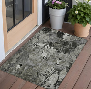 Homeroots 2' Abstract Washable Indoor Outdoor Runner Rug – Stylish Artistry For Your Living Space And More! 3' X 5' Polyester 563046