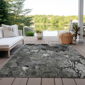 Homeroots 2' Abstract Washable Indoor Outdoor Runner Rug – Stylish Artistry For Your Living Space And More! 9' X 12' Polyester 563050