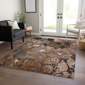 Homeroots 2' Abstract Washable Indoor Outdoor Runner Rug – Stylish Artistry For Your Living Space And More! 10' X 14' Polyester 563060