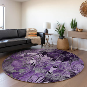 Homeroots 2' Abstract Washable Indoor Outdoor Runner Rug – Stylish Artistry For Your Living Space And More! 8' X 8' Polyester 563066