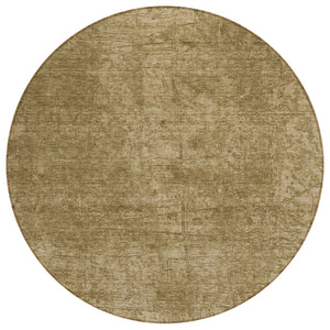 Homeroots 8' Round Tan Round Abstract Washable Non Skid Indoor Outdoor Area Rug Beige Polyester 563084