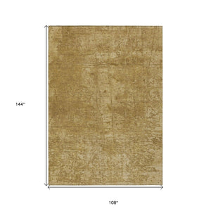 HomeRoots 5' Tan Abstract Area Rug - Washable, Non-Skid, Versatile Design for Indoor & Outdoor Spaces 9' X 12' 563086