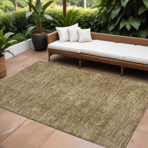 Homeroots 9' X 12' Tan Abstract Washable Non Skid Indoor Outdoor Area Rug Beige Polyester 563086
