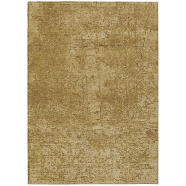 HomeRoots 5' Tan Abstract Area Rug - Washable, Non-Skid, Versatile Design for Indoor & Outdoor Spaces 9' X 12' 563086