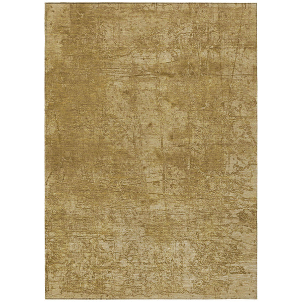 Homeroots 9' X 12' Tan Abstract Washable Non Skid Indoor Outdoor Area Rug Beige Polyester 563086