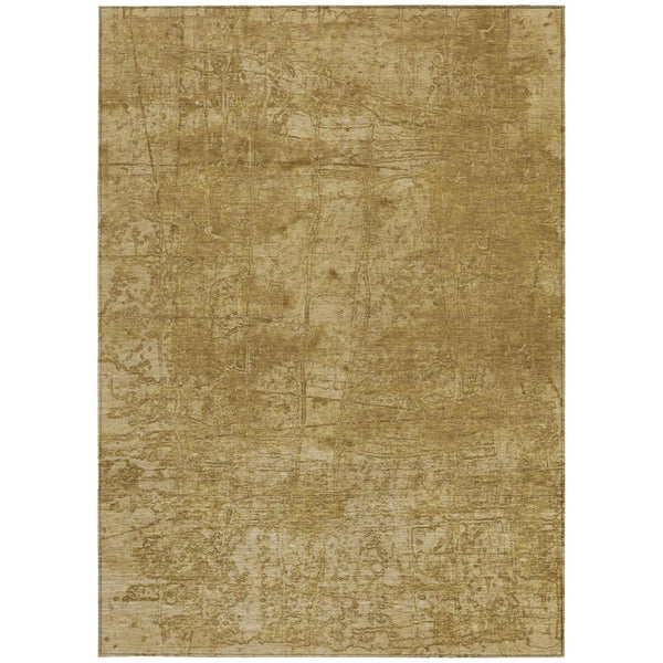 HomeRoots 5' Tan Abstract Area Rug - Washable, Non-Skid, Versatile Design for Indoor & Outdoor Spaces 9' X 12' 563086