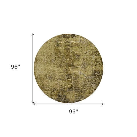 Homeroots 8' Runner Stylish Tan Abstract Washable Non-skid Indoor Outdoor Rug For Kids And Pets’ Safety 8' Round Polyester 563093