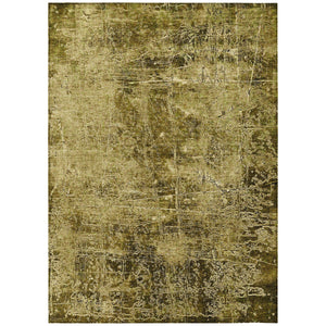 Homeroots 10' X 14' Green Abstract Washable Non Skid Indoor Outdoor Area Rug Brown Polyester 563096