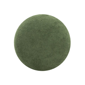 English Elm Jennifer Taylor Home - Fuji Mushroom Footstool Ottoman 15" — Moss Fleeced Teddy Sherpa Seat, Durable 200lb Support Green B2719P280163