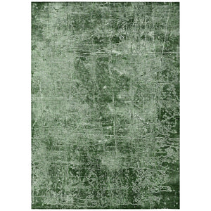 Homeroots 5' X 8' Emerald Abstract Washable Non Skid Indoor Outdoor Area Rug Emerald Polyester 563101