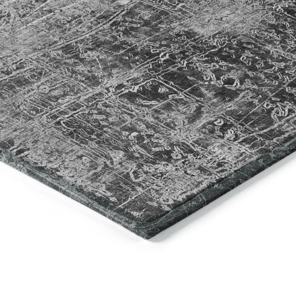 Homeroots 8' Runner Stylish Tan Abstract Washable Non-skid Indoor Outdoor Rug For Kids And Pets’ Safety Gray Polyester 563107