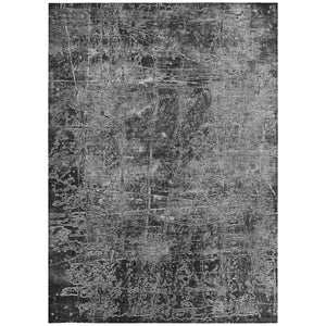 Homeroots 3' X 5' Gray Abstract Washable Non Skid Indoor Outdoor Area Rug Gray Polyester 563109