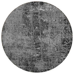 HomeRoots 5' Tan Abstract Area Rug - Washable, Non-Skid, Versatile Design for Indoor & Outdoor Spaces 8' Round 563111