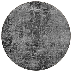 HomeRoots 5' Tan Abstract Area Rug - Washable, Non-Skid, Versatile Design for Indoor & Outdoor Spaces 8' Round 563111