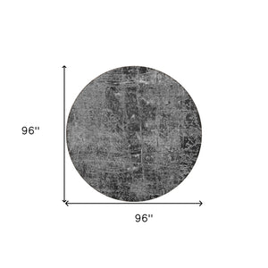 HomeRoots 5' Tan Abstract Area Rug - Washable, Non-Skid, Versatile Design for Indoor & Outdoor Spaces 8' Round 563111