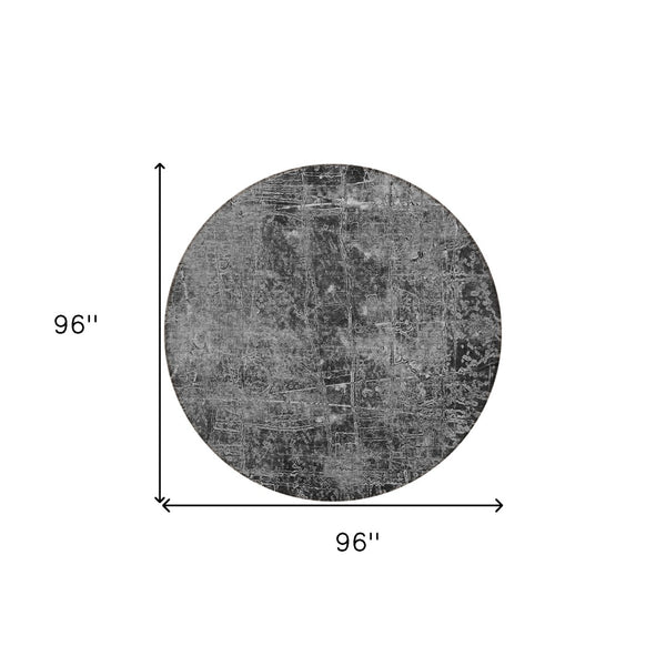 HomeRoots 5' Tan Abstract Area Rug - Washable, Non-Skid, Versatile Design for Indoor & Outdoor Spaces 8' Round 563111