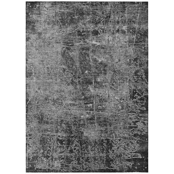 Homeroots 8' X 10' Gray Abstract Washable Non Skid Indoor Outdoor Area Rug Gray Polyester 563112