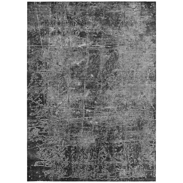 Homeroots 8' X 10' Gray Abstract Washable Non Skid Indoor Outdoor Area Rug Gray Polyester 563112