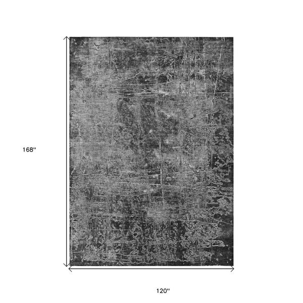 HomeRoots 5' Tan Abstract Area Rug - Washable, Non-Skid, Versatile Design for Indoor & Outdoor Spaces 10' X 14' 563114