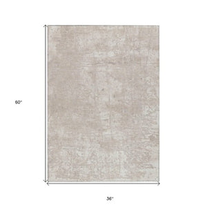 Homeroots 8' Runner Stylish Tan Abstract Washable Non-skid Indoor Outdoor Rug For Kids And Pets’ Safety 3' X 5' Polyester 563118