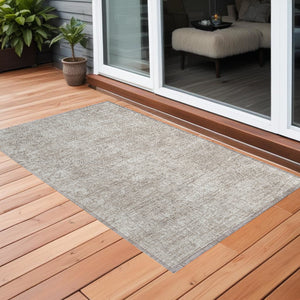 Homeroots 8' Runner Stylish Tan Abstract Washable Non-skid Indoor Outdoor Rug For Kids And Pets’ Safety 3' X 5' Polyester 563118