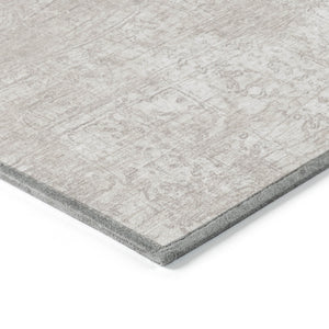 Homeroots 8' X 10' Ivory Abstract Washable Non Skid Indoor Outdoor Area Rug Ivory Polyester 563121