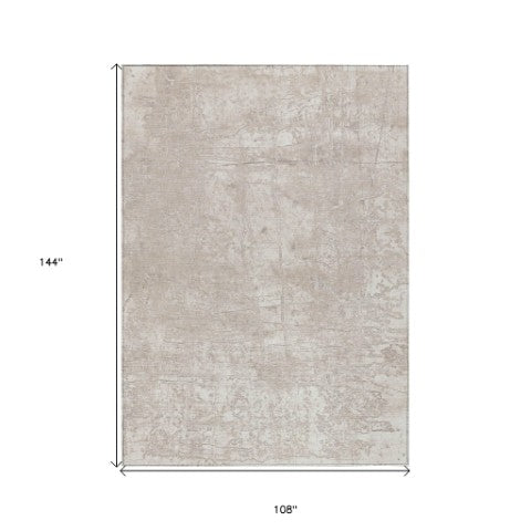 Homeroots 8' Runner Stylish Tan Abstract Washable Non-skid Indoor Outdoor Rug For Kids And Pets’ Safety 9' X 12' Polyester 563122