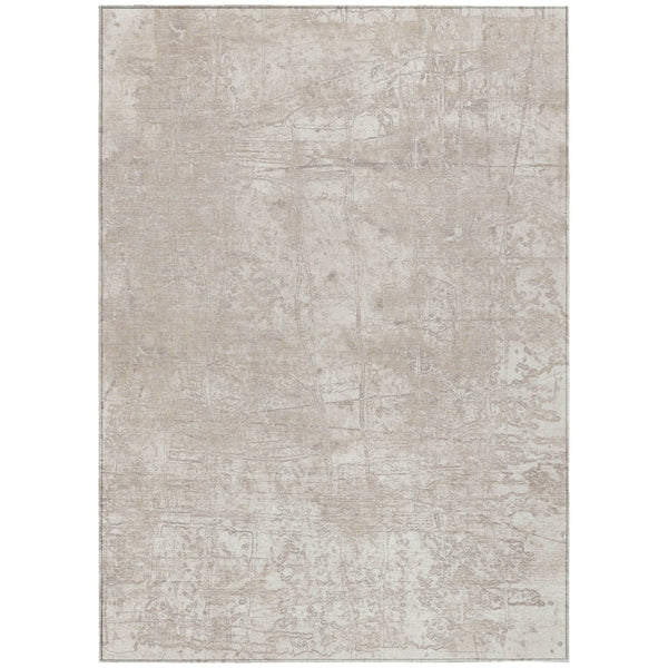 HomeRoots 5' Tan Abstract Area Rug - Washable, Non-Skid, Versatile Design for Indoor & Outdoor Spaces 9' X 12' 563122