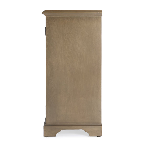 Butler Specialty Lee Farmhouse Style 2 Door Accent Cabinet With Geometric Glass Design And Ample Storage Space For Home Light Brown Bayur Wood,Mdf,Okume Veneer,Glass 5631251-butler