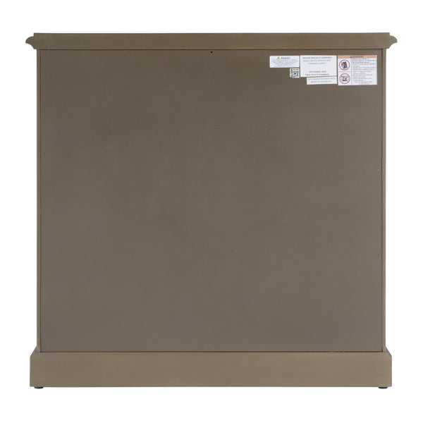 Butler Specialty Lee Farmhouse Style 2 Door Accent Cabinet With Geometric Glass Design And Ample Storage Space For Home Light Brown Bayur Wood,Mdf,Okume Veneer,Glass 5631251-butler