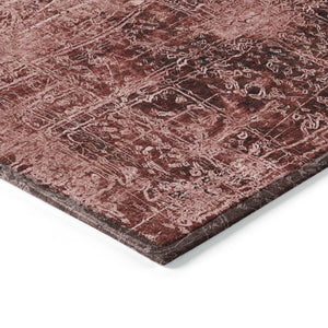 Homeroots 8' X 10' Merlot Abstract Washable Non Skid Indoor Outdoor Area Rug Merlot Polyester 563130