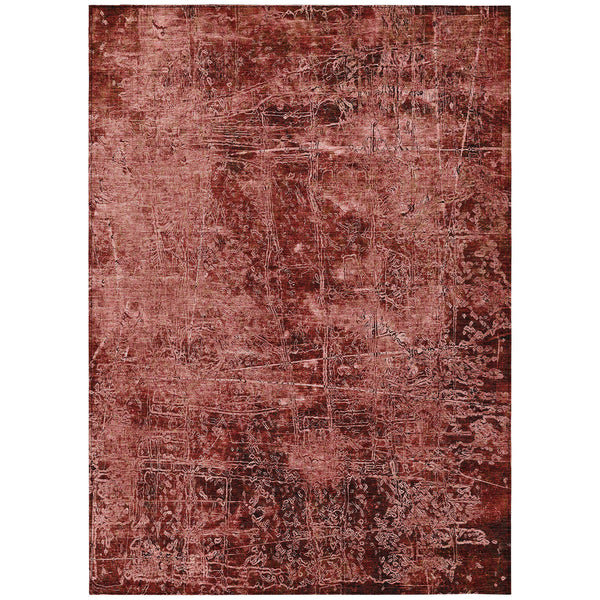Homeroots 9' X 12' Merlot Abstract Washable Non Skid Indoor Outdoor Area Rug Merlot Polyester 563131