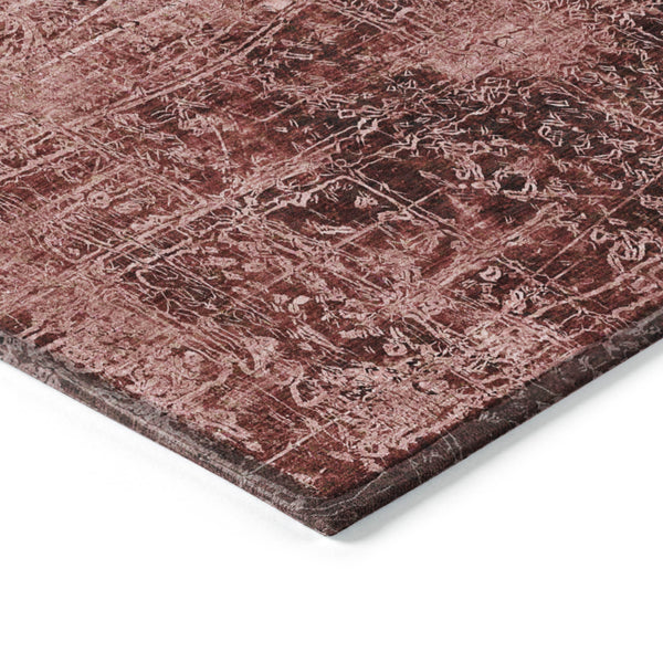 Homeroots 9' X 12' Merlot Abstract Washable Non Skid Indoor Outdoor Area Rug Merlot Polyester 563131