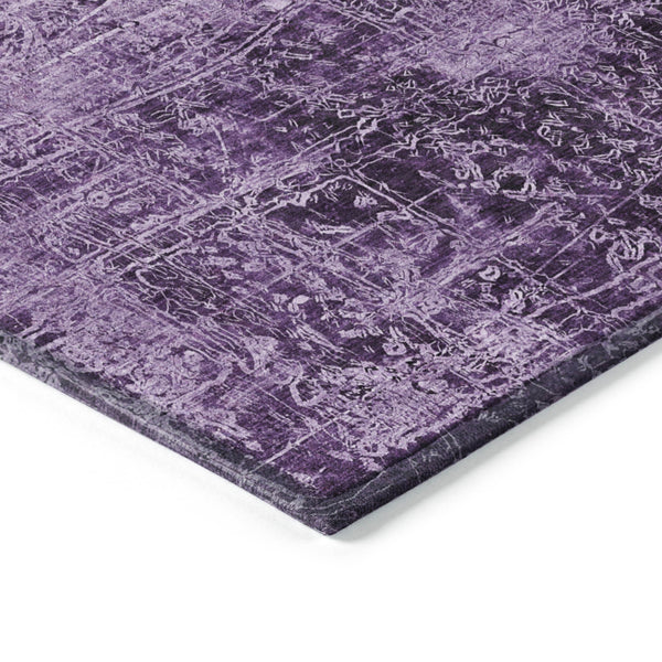 Homeroots 10' X 14' Purple Abstract Washable Non Skid Indoor Outdoor Area Rug Purple Polyester 563150