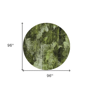 Homeroots 3' Elegant Floral Washable Non-skid Area Rug For Indoor And Outdoor Spaces - Stain Resistant Comfort 8' Round Polyester 563174