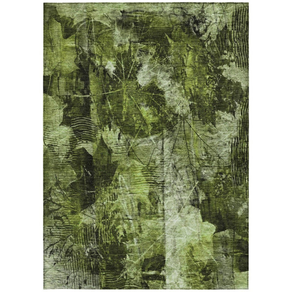 HomeRoots 5' Elegant Taupe and Ivory Floral Washable Area Rug for Indoor and Outdoor Use - Non-Skid Design 8' X 10' 563175