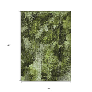 HomeRoots 5' Elegant Taupe and Ivory Floral Washable Area Rug for Indoor and Outdoor Use - Non-Skid Design 8' X 10' 563175